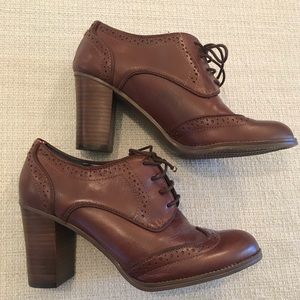 Tommy Hilfiger Oxford 3” Heels Brown Leather